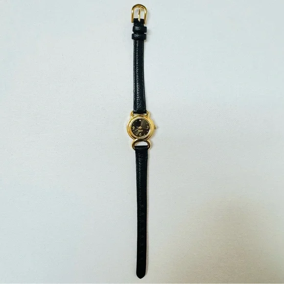 Avon Diamond Small Face Women's Watch Gold Black Dial Leather 2007 F313928-1/P - Picture 9 of 14